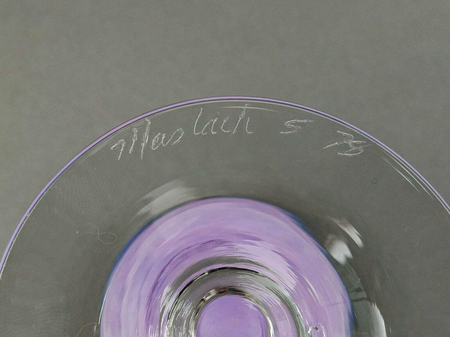 Steven Maslach 1978 Signed Volcano Ash Hand Blown 5 7/8" Cordial Glass Set Of 2