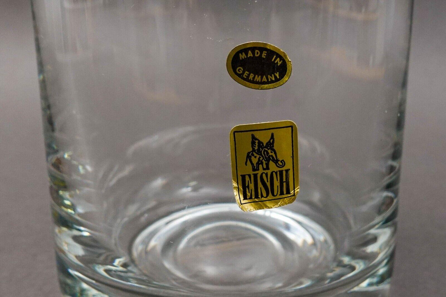 EISCH Germany Blue Yellow Handle Art Glass Jug Pitcher Beverage Holder 10 3/4"