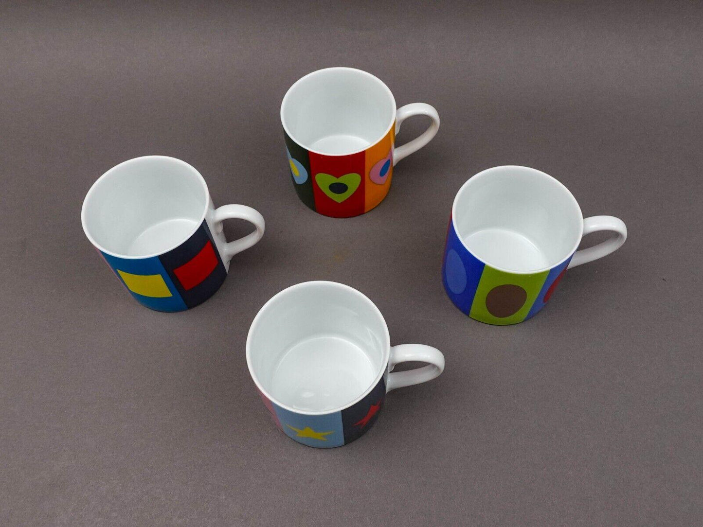 Swid Powell Gene Meyer Stars Multicolor Geometric Porcelain Mug Set Of 4 (Read)
