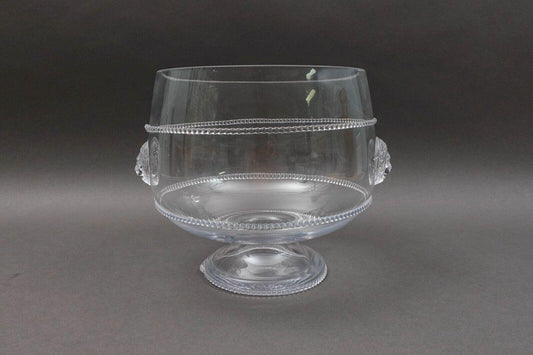 Juliska 203 Signed Victor Lion Glass Large 9.25" Pedestal Compote Trifle Bowl