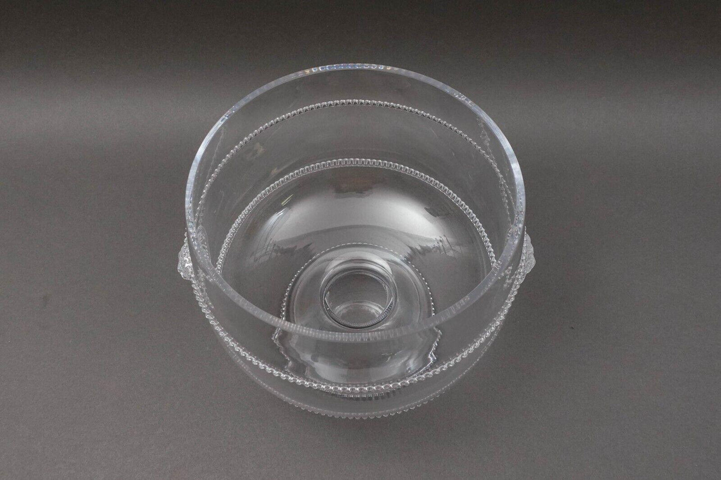 Juliska 203 Signed Victor Lion Glass Large 9.25" Pedestal Compote Trifle Bowl