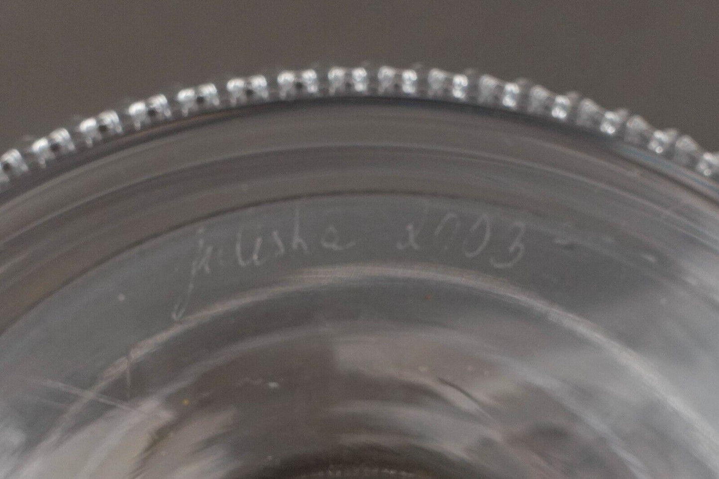 Juliska 203 Signed Victor Lion Glass Large 9.25" Pedestal Compote Trifle Bowl
