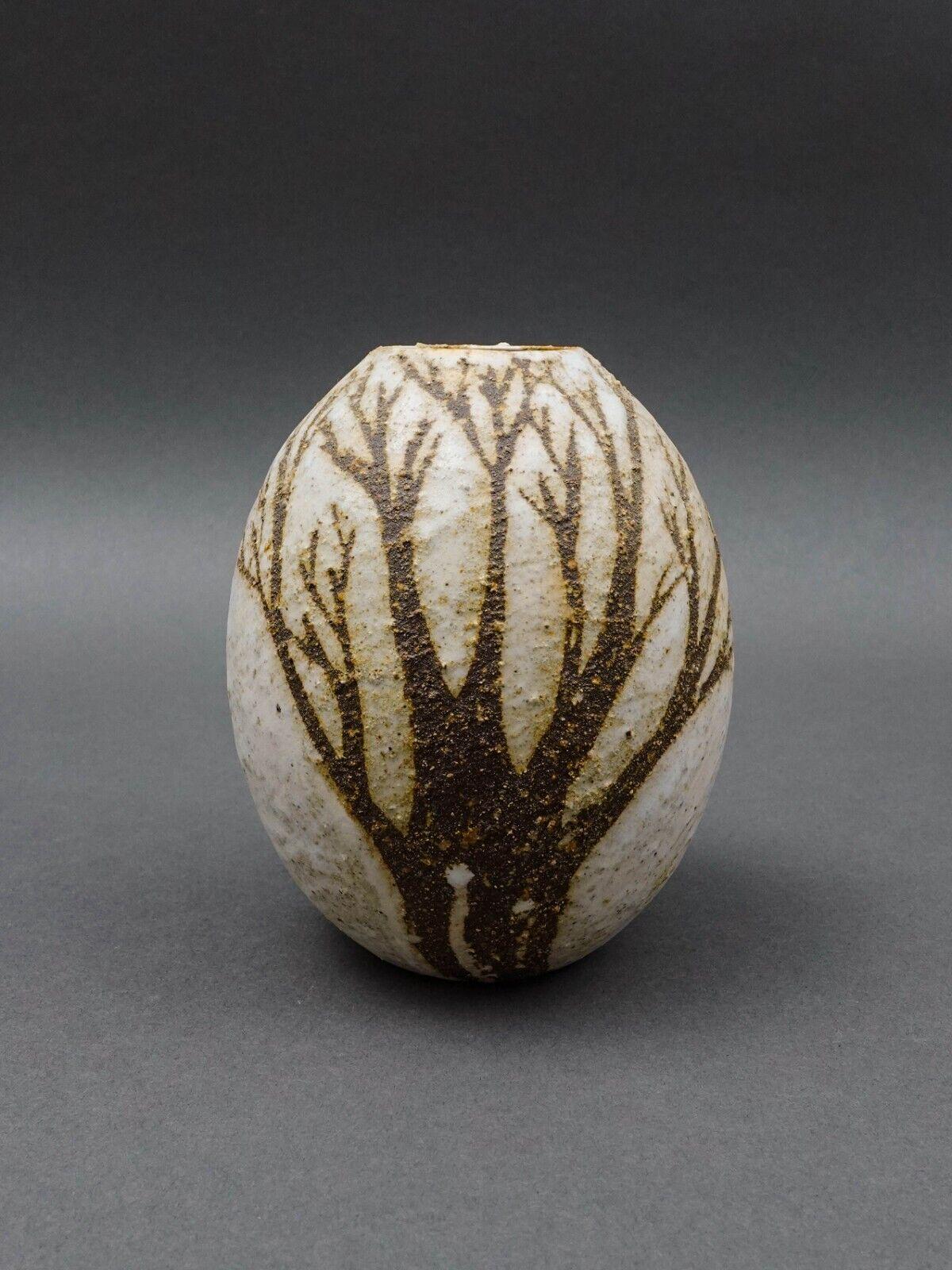 Anderson Design Studio 1982 Signed Modernist Tree Branch Art Pottery Vase 4 1/2"