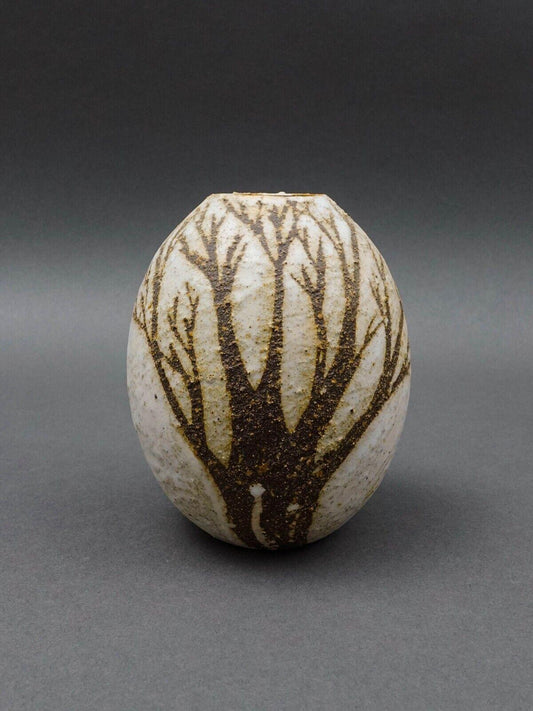 Anderson Design Studio 1982 Signed Modernist Tree Branch Art Pottery Vase 4 1/2"