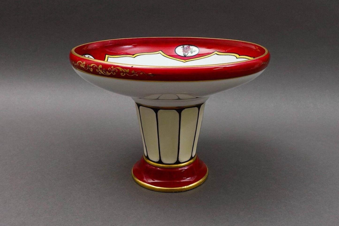 Noritake Japan Vintage Flower Basket Porcelain Footed Pedestal Compote Bowl