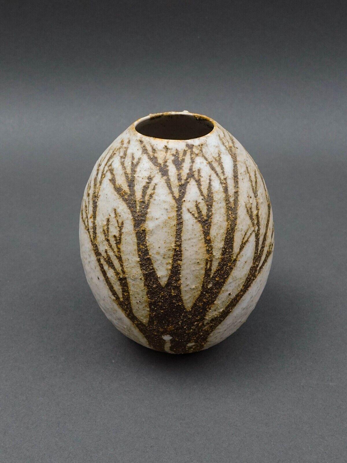 Anderson Design Studio 1982 Signed Modernist Tree Branch Art Pottery Vase 4 1/2"