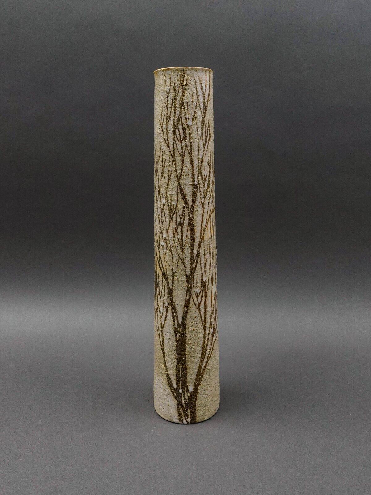 Anderson Design Of Maine Modernist Tree Branch Studio Art Pottery Vase 16" Read