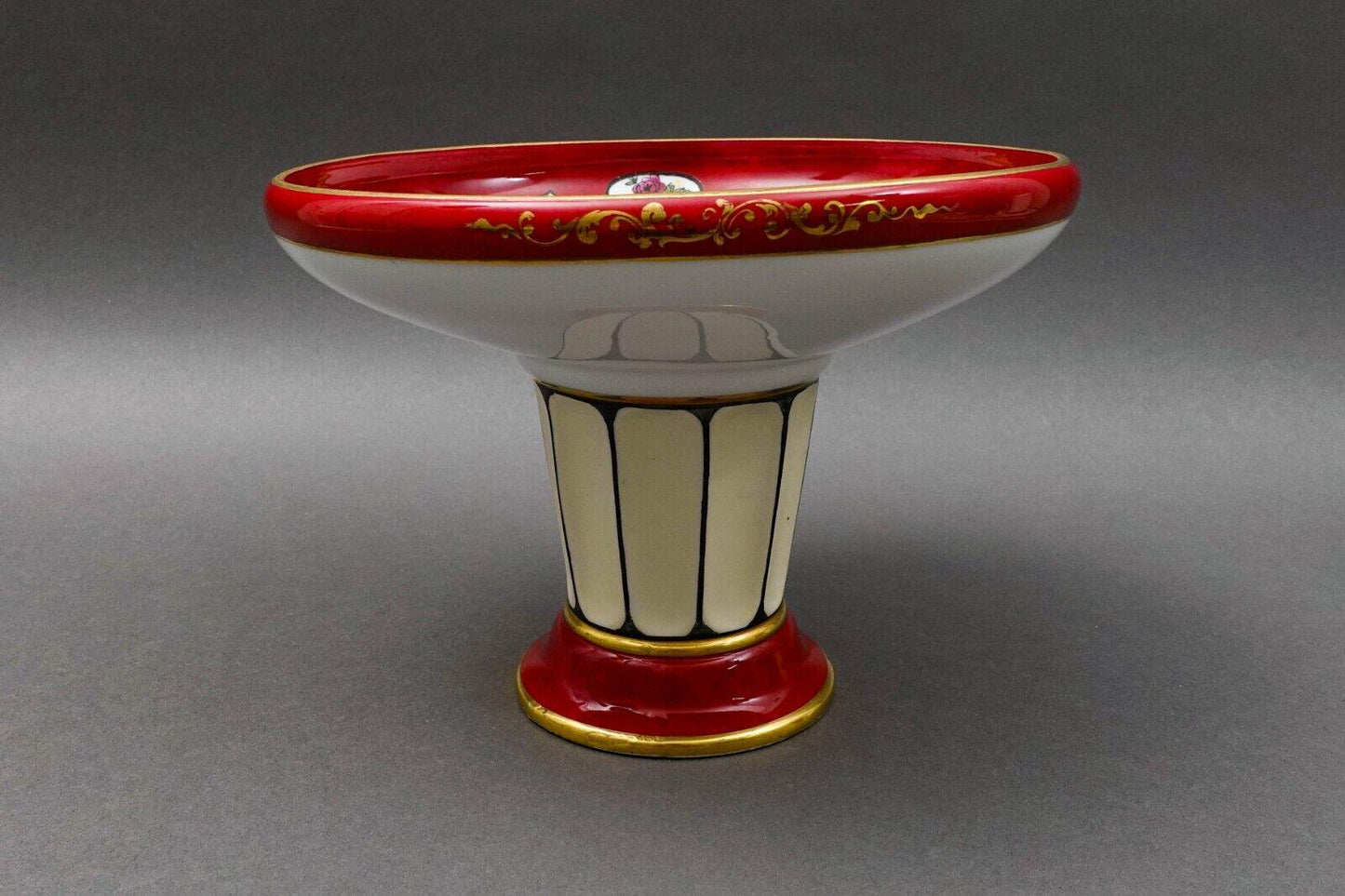 Noritake Japan Vintage Flower Basket Porcelain Footed Pedestal Compote Bowl