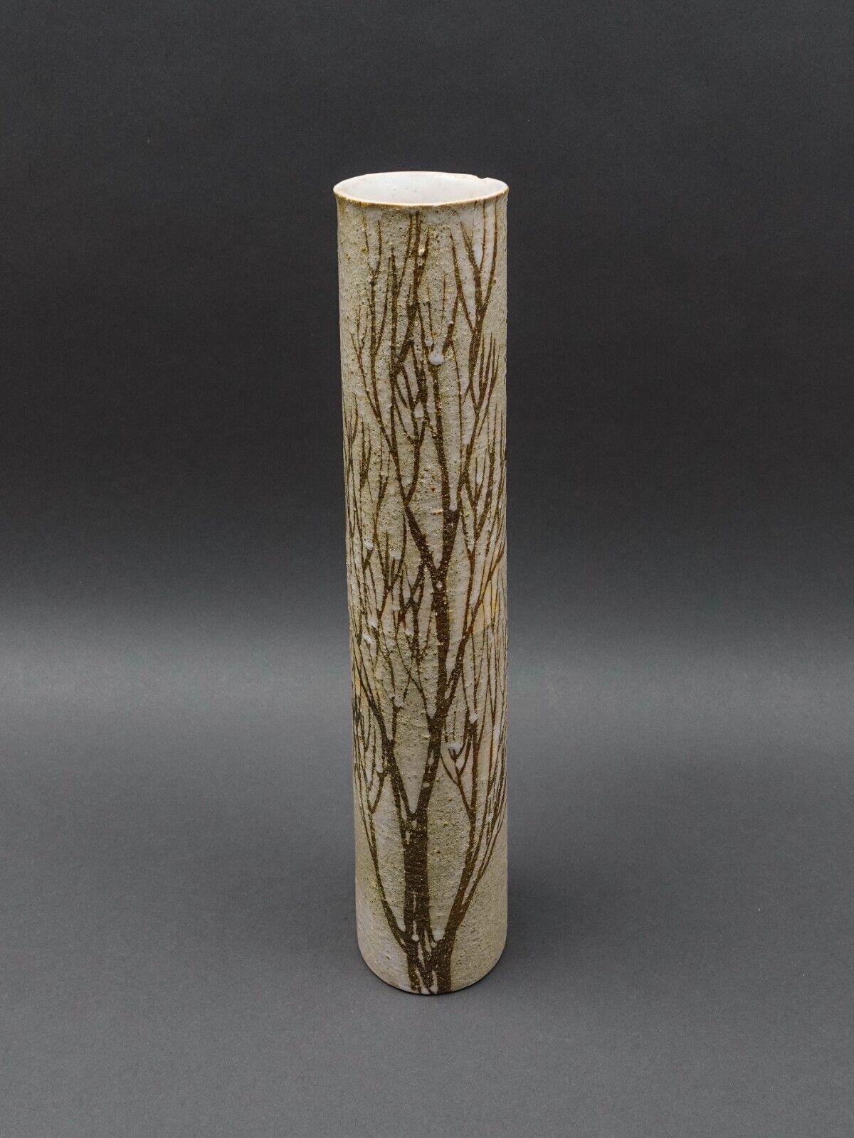 Anderson Design Of Maine Modernist Tree Branch Studio Art Pottery Vase 16" Read