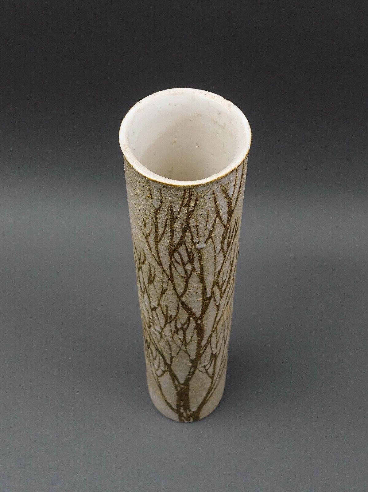 Anderson Design Of Maine Modernist Tree Branch Studio Art Pottery Vase 16" Read