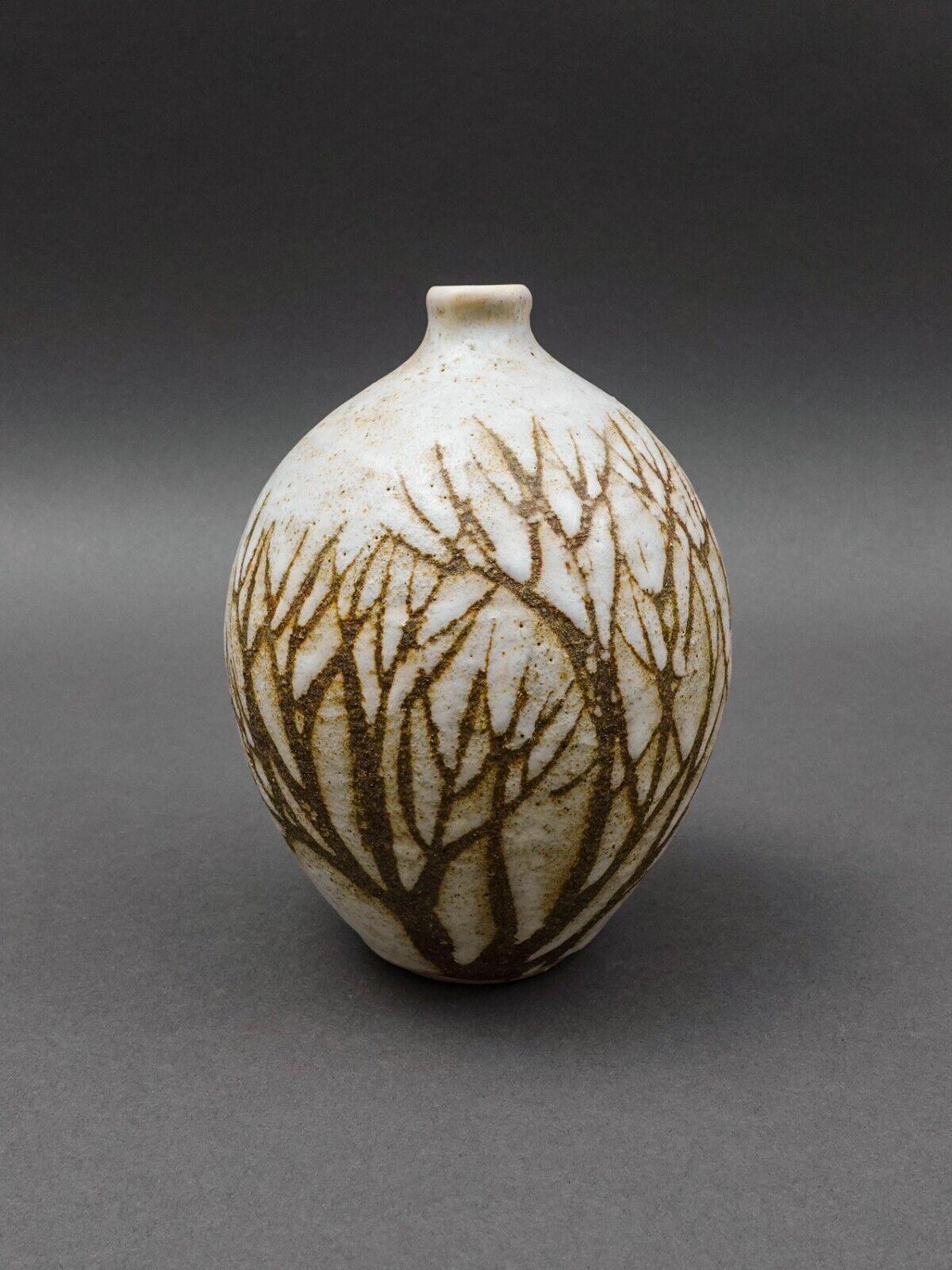Anderson Design Of Maine Modernist Tree Branch Studio Art Pottery Vase 5 3/4"