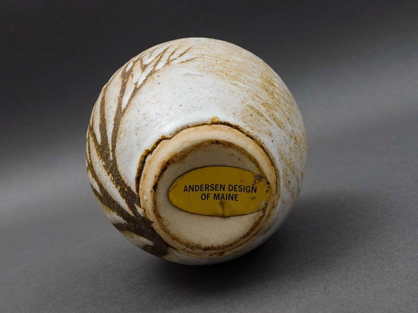 Anderson Design Of Maine Modernist Tree Branch Studio Art Pottery Vase 5 3/4"