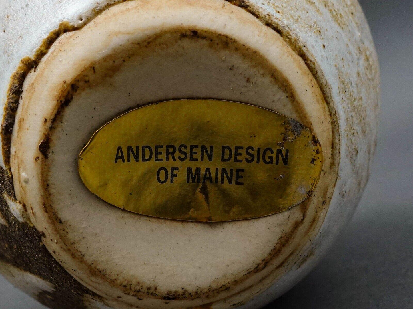 Anderson Design Of Maine Modernist Tree Branch Studio Art Pottery Vase 5 3/4"