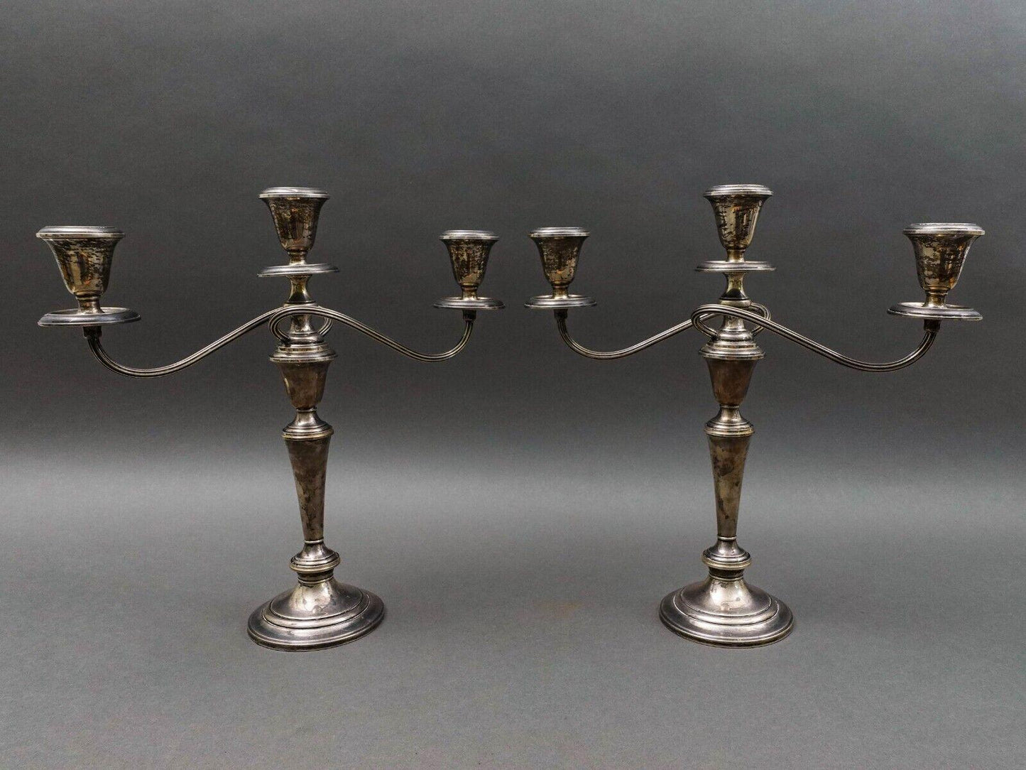 Gorham Vintage Sterling Silver 638 Twisted Branch Candelabra Candle Holder Pair