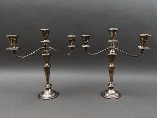 Gorham Vintage Sterling Silver 638 Twisted Branch Candelabra Candle Holder Pair