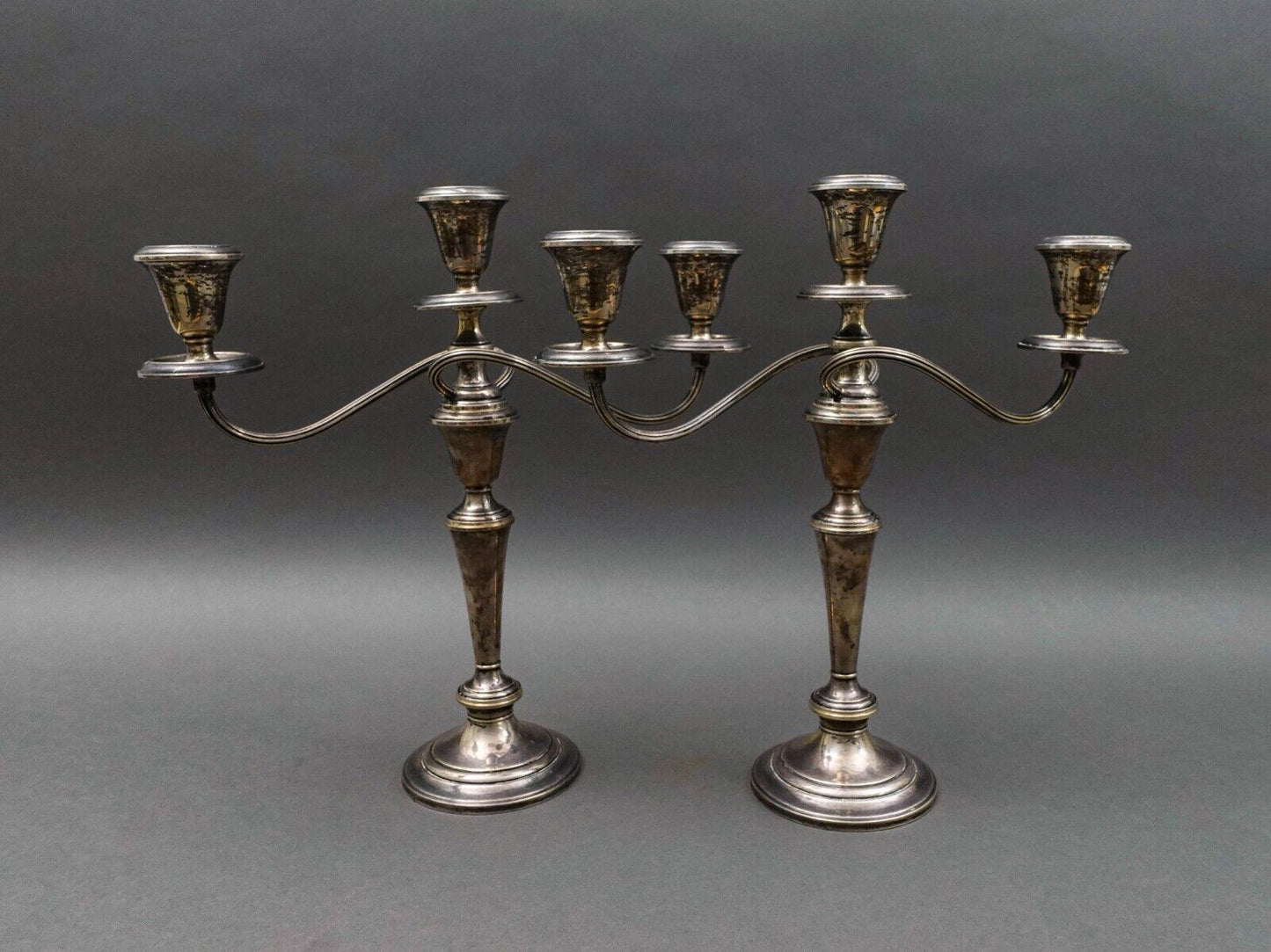 Gorham Vintage Sterling Silver 638 Twisted Branch Candelabra Candle Holder Pair