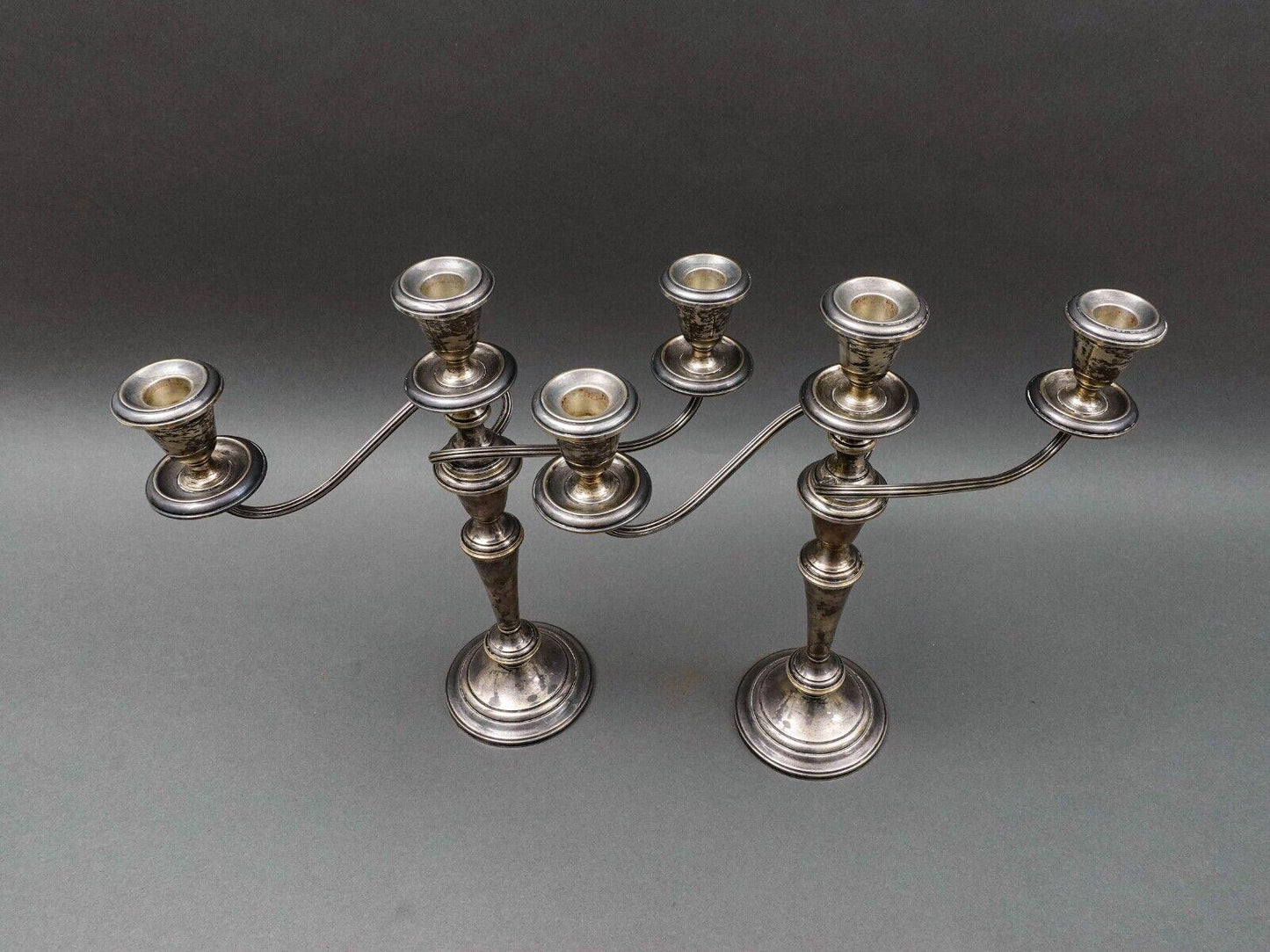 Gorham Vintage Sterling Silver 638 Twisted Branch Candelabra Candle Holder Pair