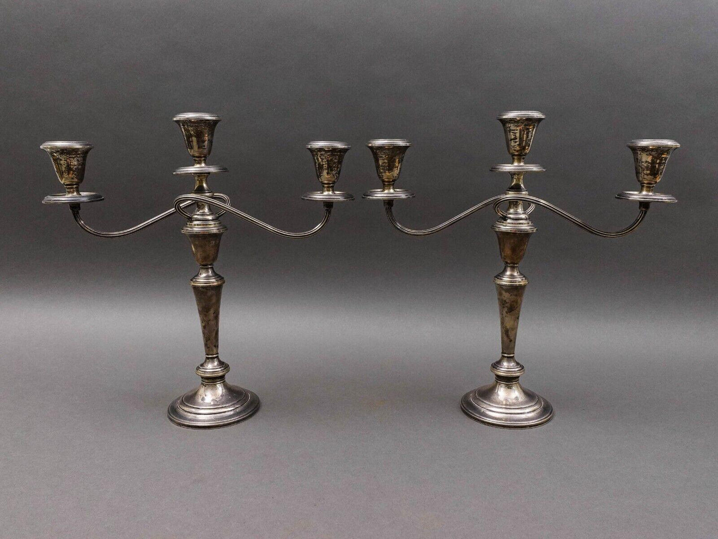 Gorham Vintage Sterling Silver 638 Twisted Branch Candelabra Candle Holder Pair
