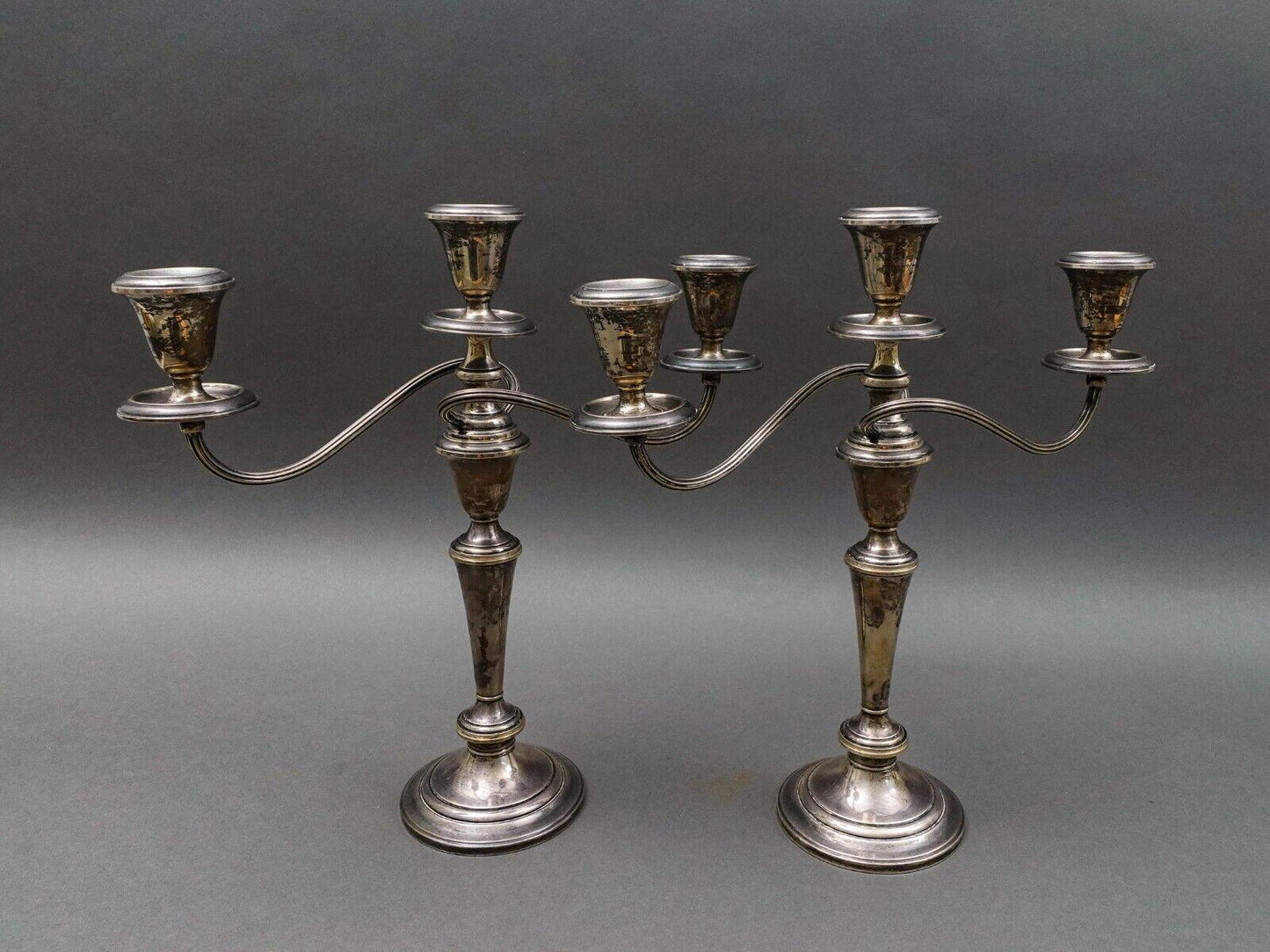 Gorham Vintage Sterling Silver 638 Twisted Branch Candelabra Candle Holder Pair