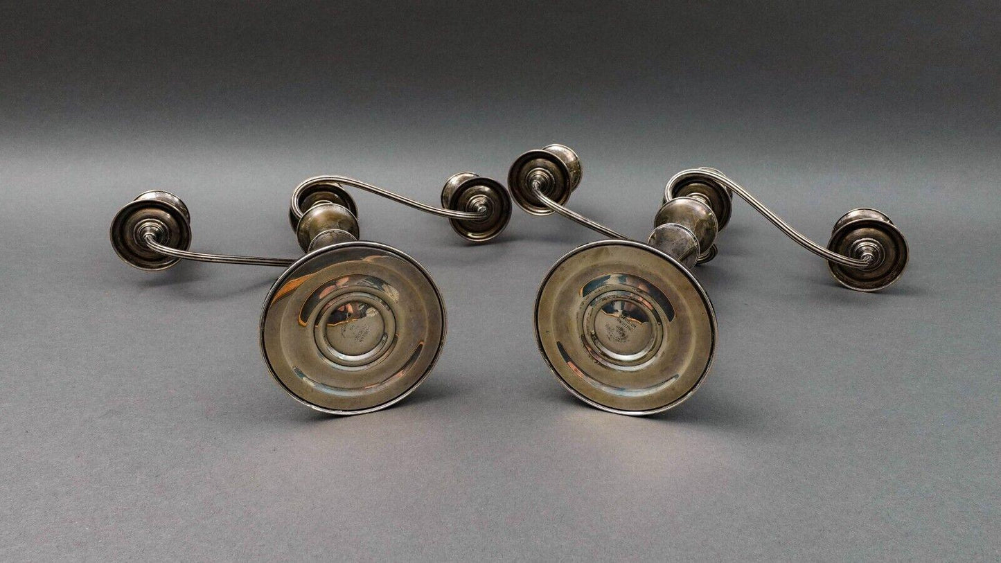 Gorham Vintage Sterling Silver 638 Twisted Branch Candelabra Candle Holder Pair