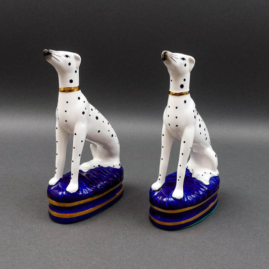 Fitz & Floyd Staffordshire Style Dalmation Dog Porcelain Bookends Figurines Pair