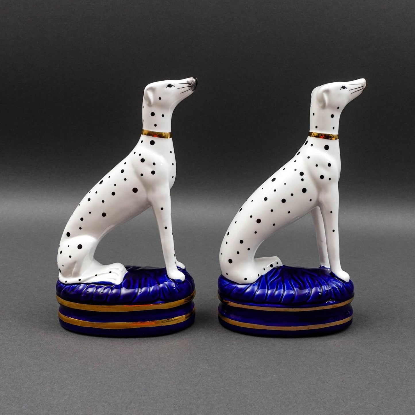 Fitz & Floyd Staffordshire Style Dalmation Dog Porcelain Bookends Figurines Pair