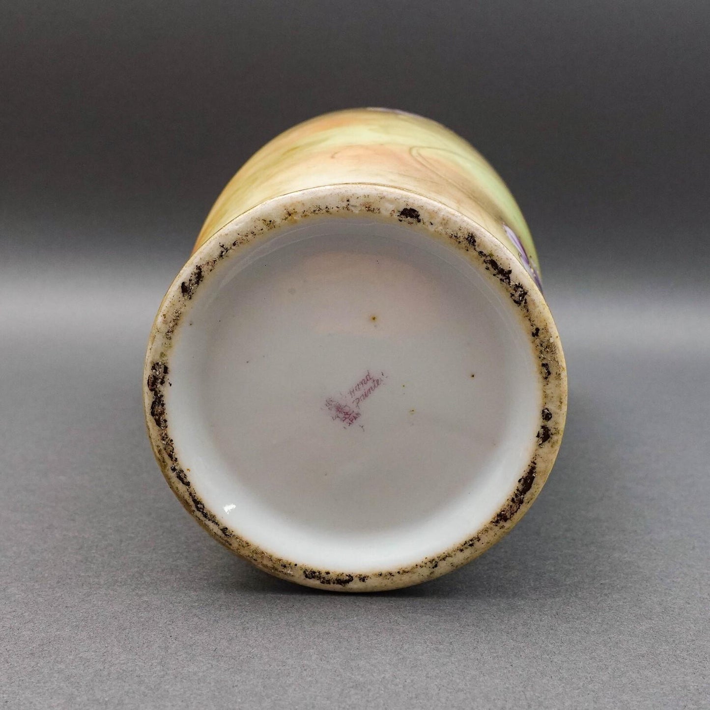 Nippon Japan Antique Hand Painted Floral Gold Gilt Porcelain Handled Vase