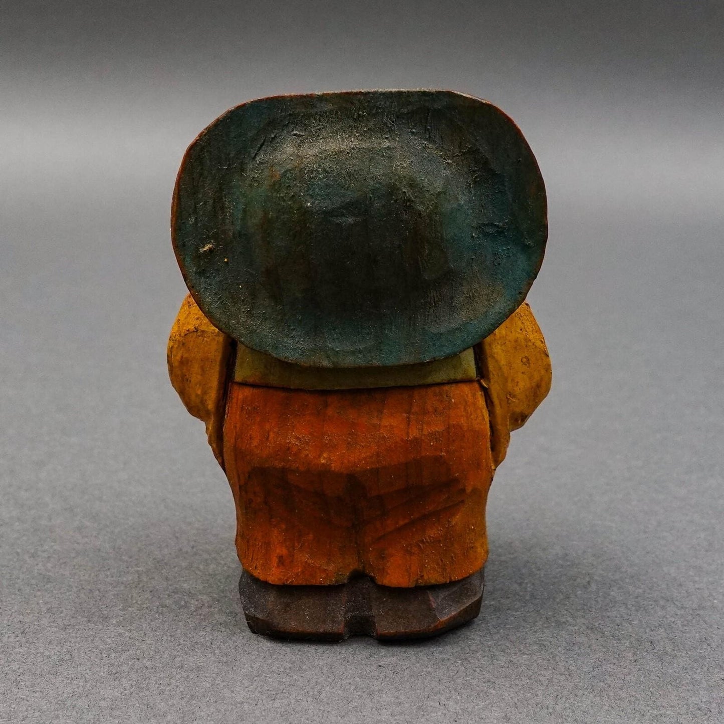 Anri Italy Early Vintage Hand Carved Wood Big Mouth Toothpick Match Holder