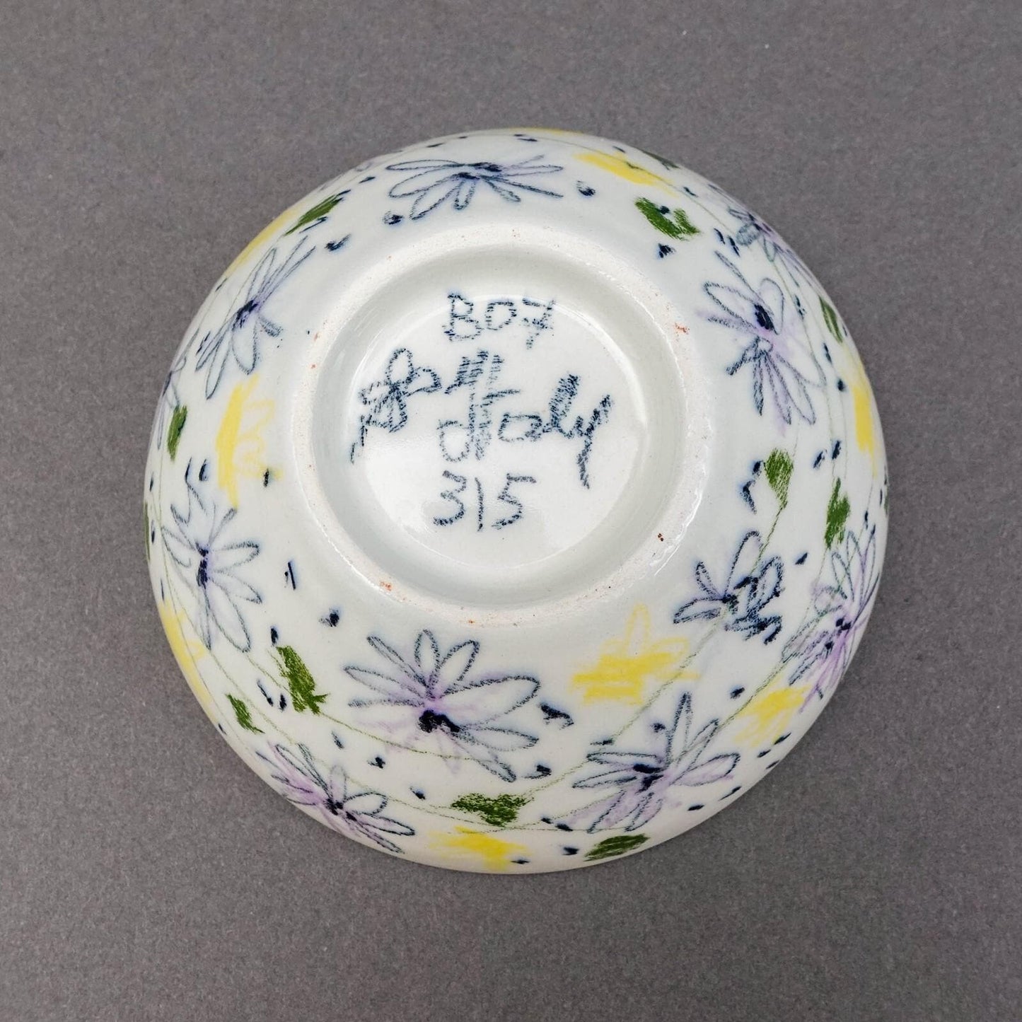 Milvia Quadrifoglio Italy Vintage Hand Painted Pottery Lidded Trinket Powder Box
