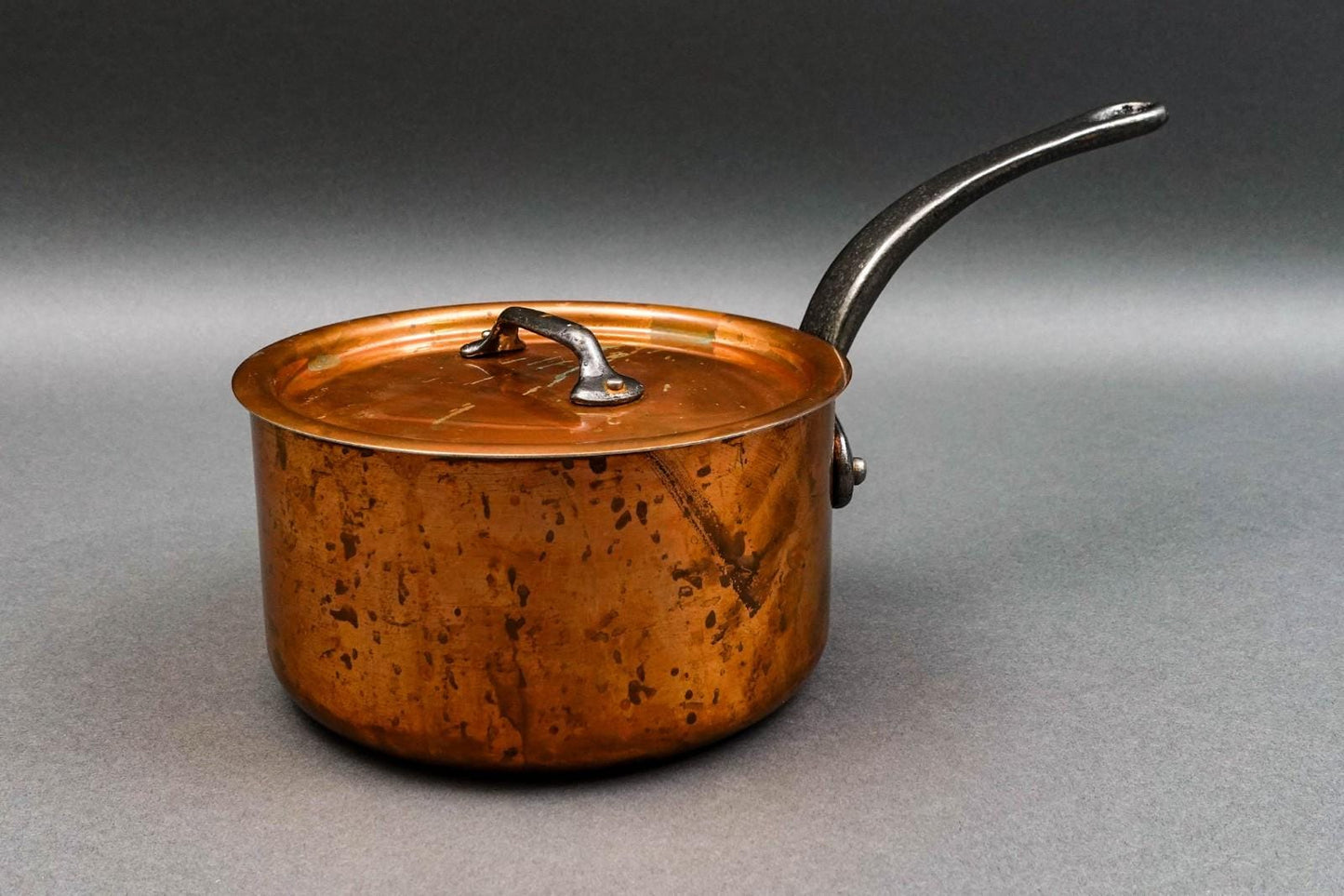 Mauviel 1830 France Copper Cast Iron Handled Sauce Pan With Lid