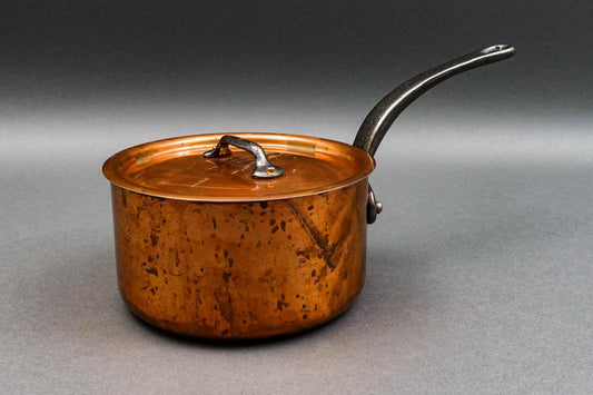 Mauviel 1830 France Copper Cast Iron Handled Sauce Pan With Lid