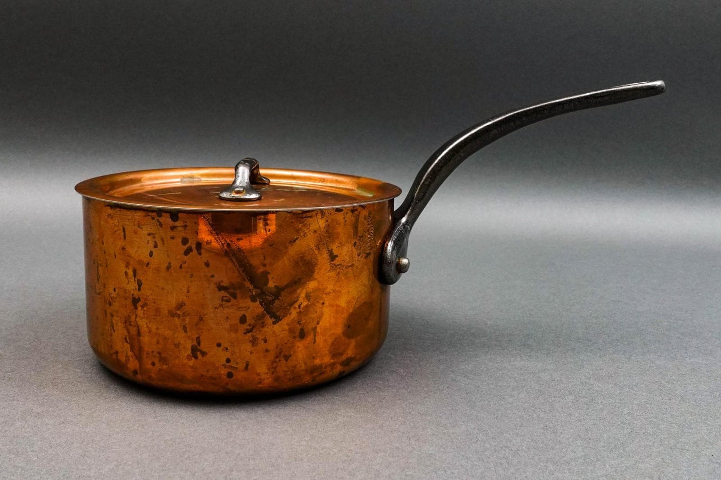 Mauviel 1830 France Copper Cast Iron Handled Sauce Pan With Lid