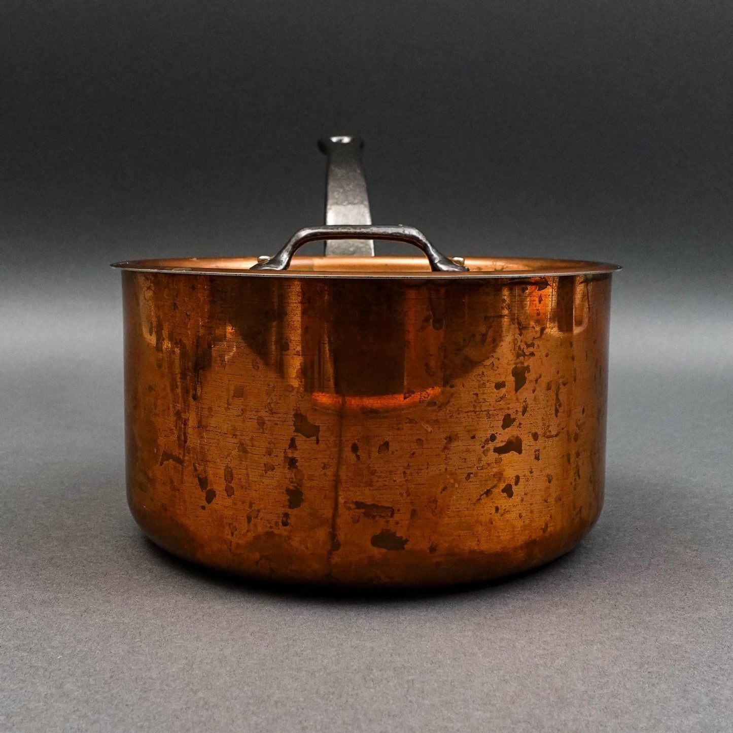 Mauviel 1830 France Copper Cast Iron Handled Sauce Pan With Lid