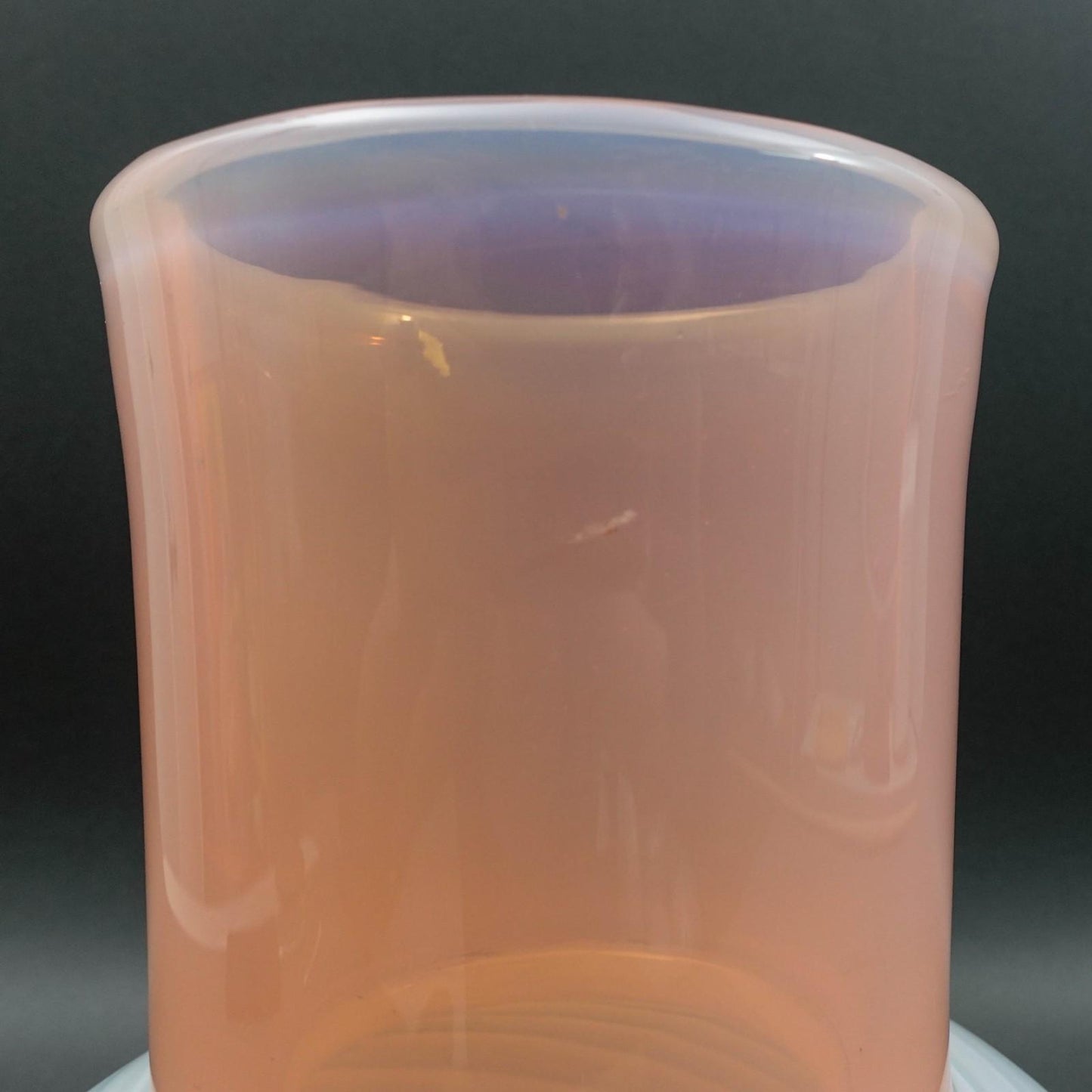 Laslo For Mikasa Japan Vintage Pink Opal White Swirl Art Glass Vase 10 7/8"