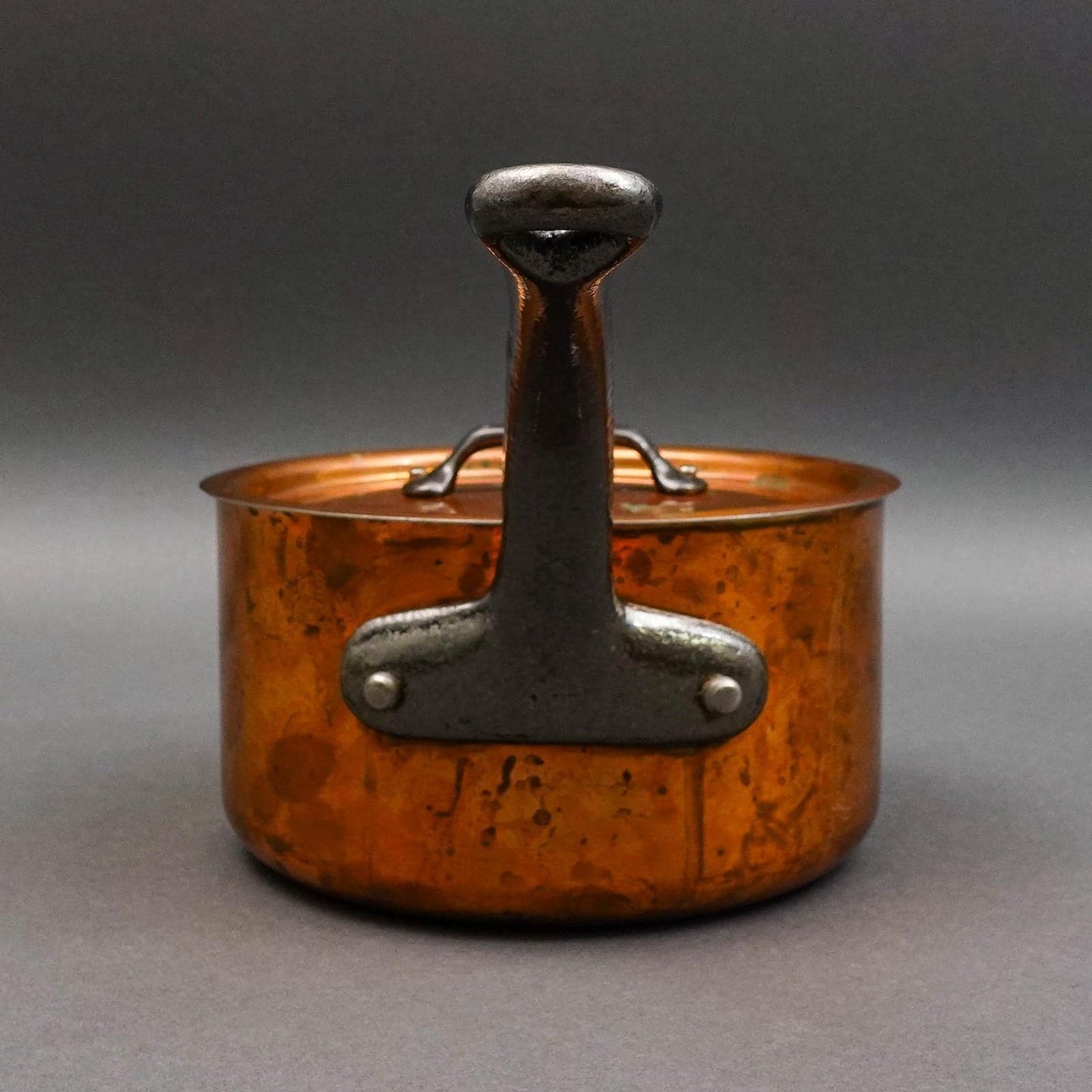 Mauviel 1830 France Copper Cast Iron Handled Sauce Pan With Lid