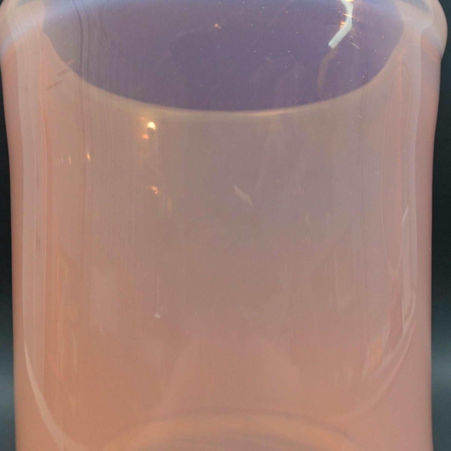 Laslo For Mikasa Japan Vintage Pink Opal White Swirl Art Glass Vase 10 7/8"