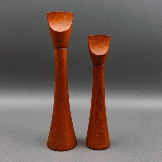 Dansk Jens Quistaard Denmark Vintage Teak Wood Salt & Pepper Mill Set Rare