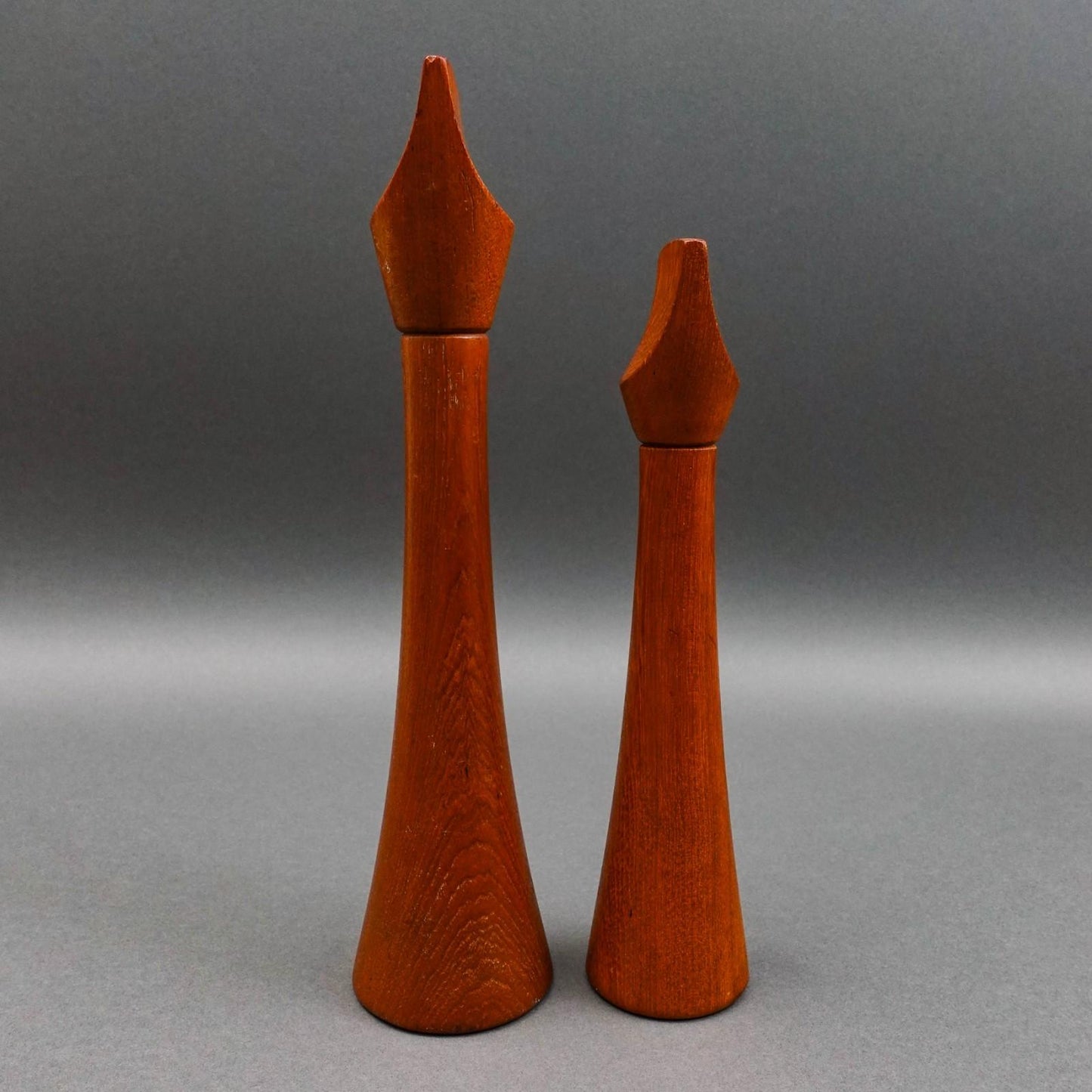 Dansk Jens Quistaard Denmark Vintage Teak Wood Salt & Pepper Mill Set Rare