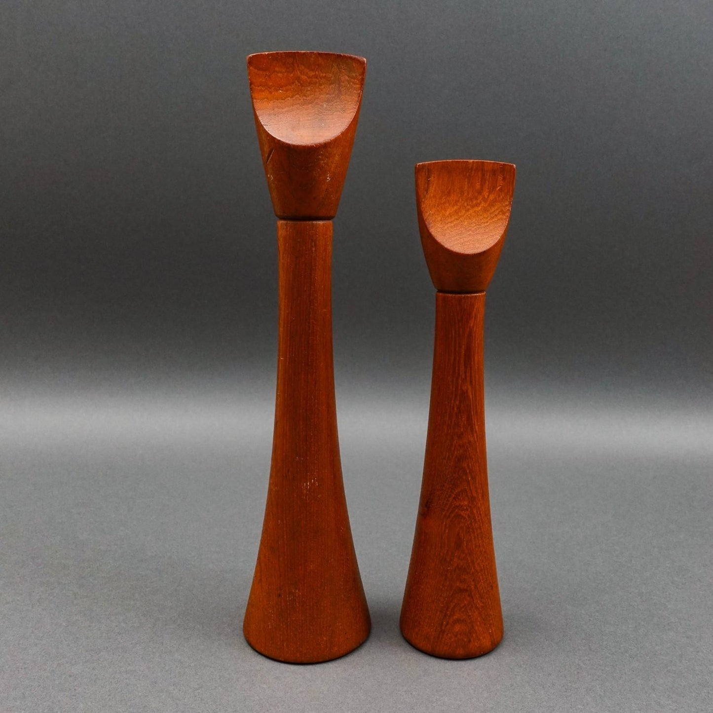 Dansk Jens Quistaard Denmark Vintage Teak Wood Salt & Pepper Mill Set Rare