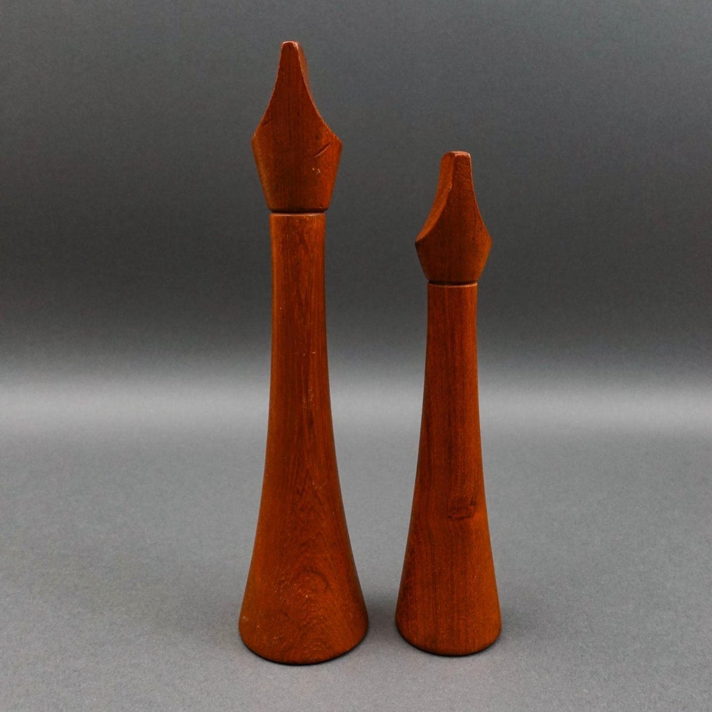 Dansk Jens Quistaard Denmark Vintage Teak Wood Salt & Pepper Mill Set Rare
