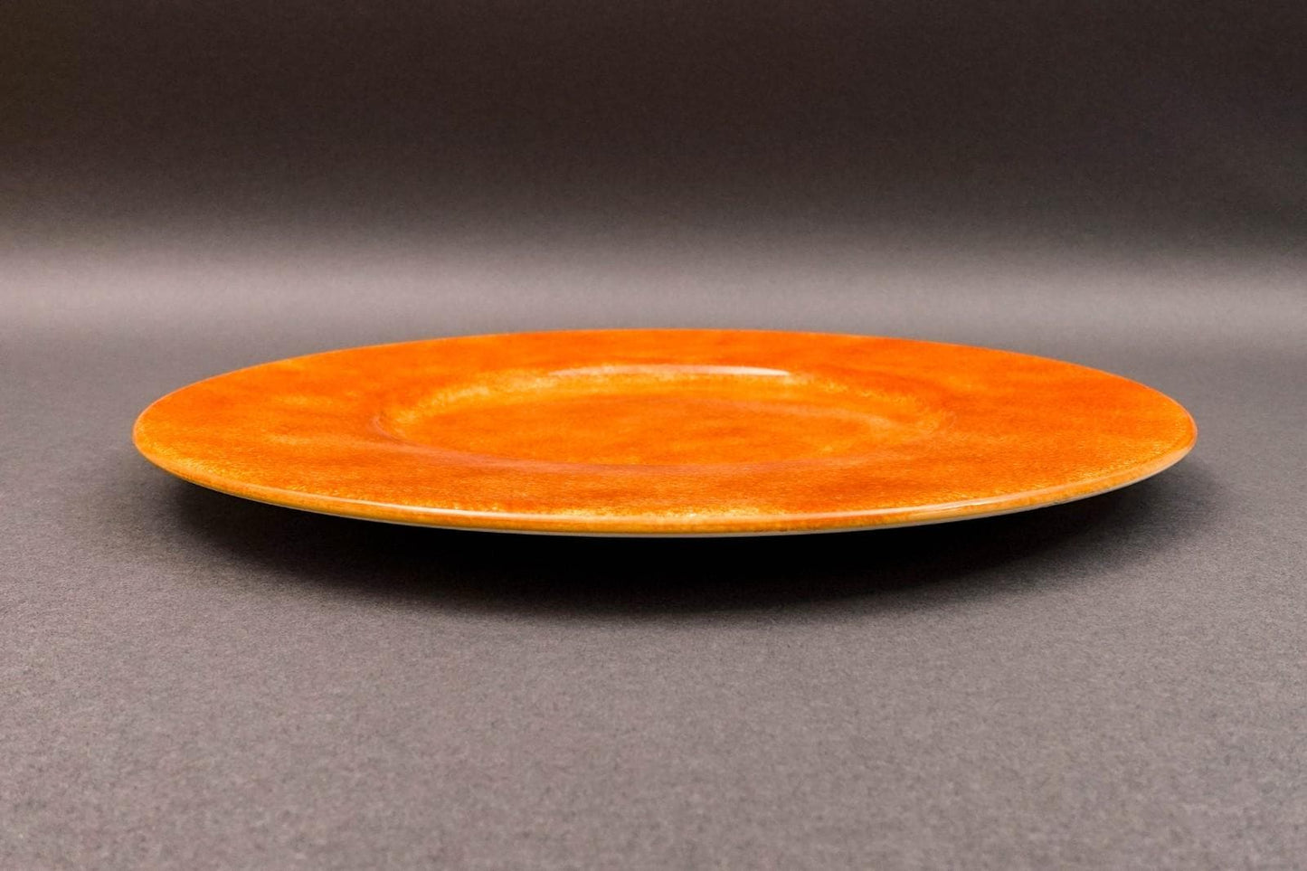 Este Italy Neiman Marcus Orange Sponge 12 7/8" Charger Service Plate Set Of 4