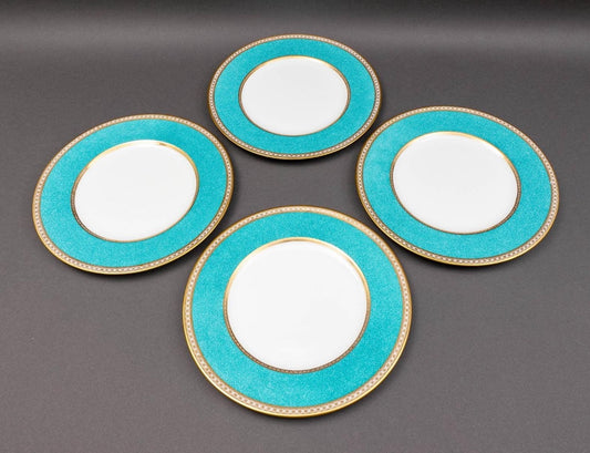 Wedgwood England Ulander Powder Turquoise 10 1/2" Dinner Plate Set Of  4