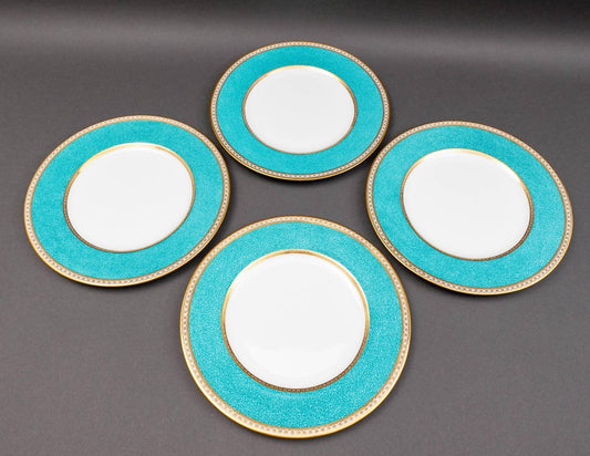 Wedgwood England Ulander Powder Turquoise 10 1/2" Dinner Plate Set Of  4