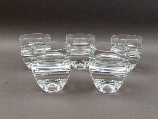 Taddei Sestini For  Kristall Krisla Arch 1970s Crystal Glasses Set Of 5