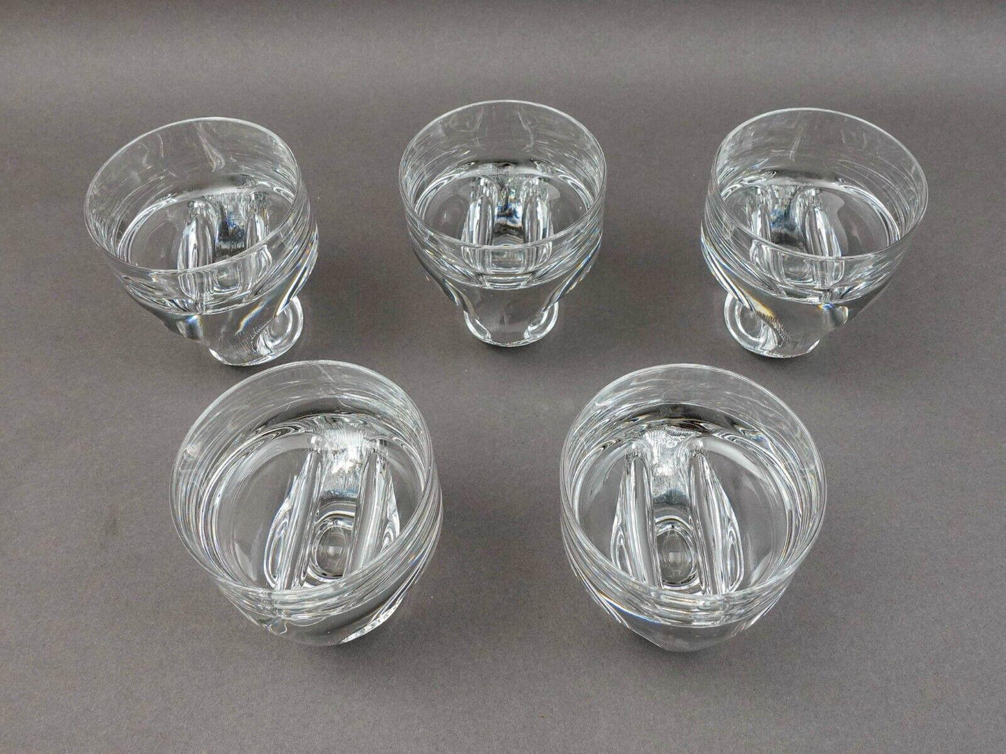 Taddei Sestini For  Kristall Krisla Arch 1970s Crystal Glasses Set Of 5