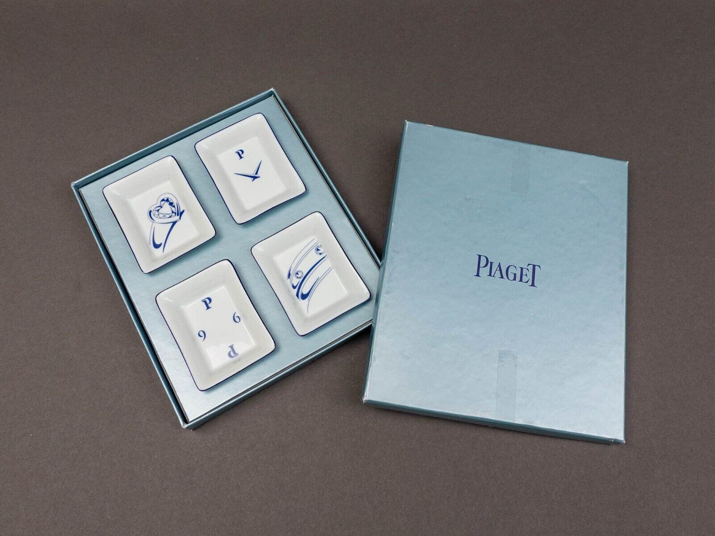 Piaget Artoria Limoges France Porcelain Trinket Dish Tray Gift Set Of 4