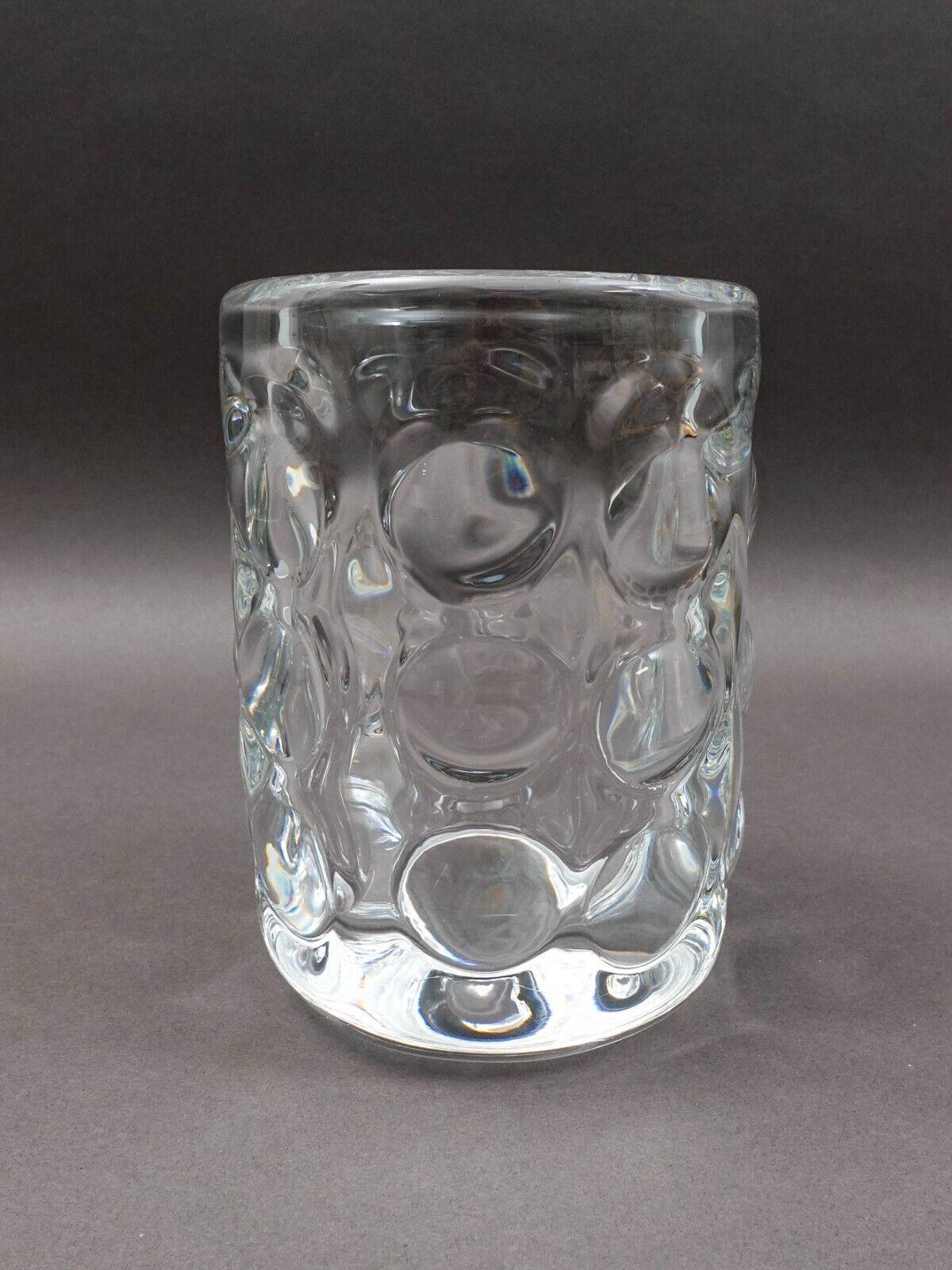 Orrefors Scandinavian Sven Palmqvist Vintage Bubble Polka Dot Art Glass Vase