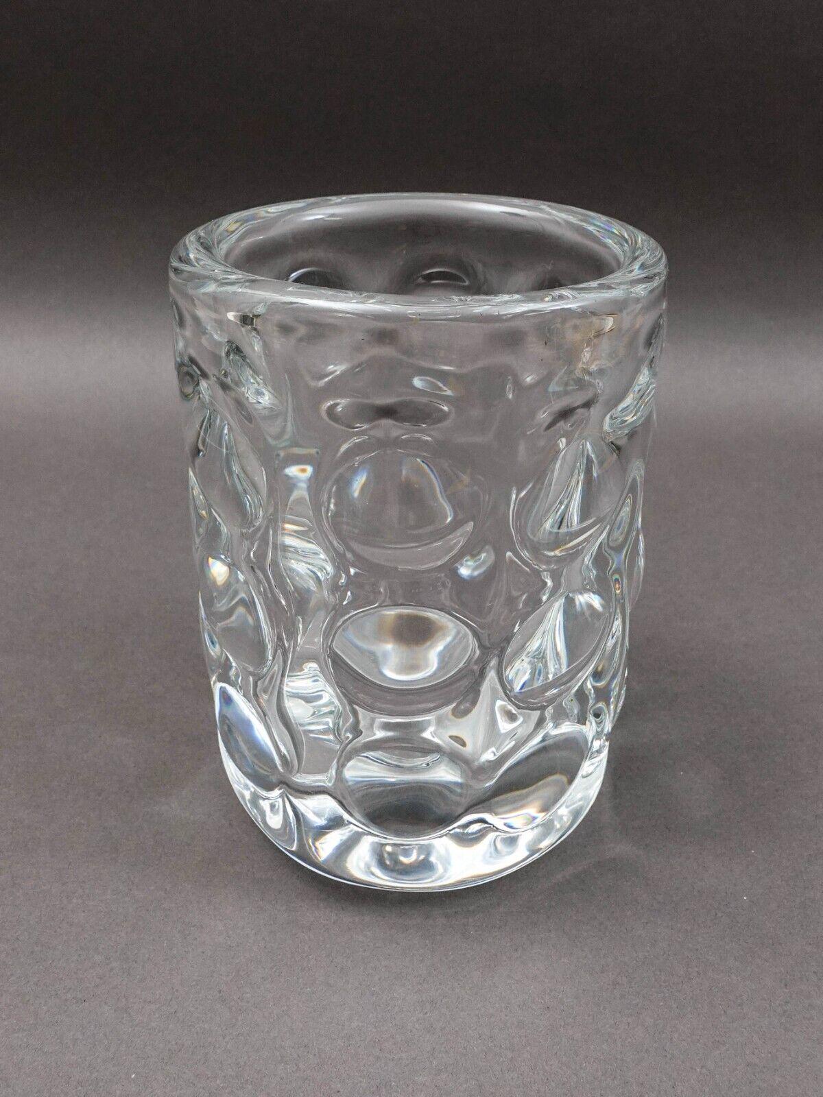 Orrefors Scandinavian Sven Palmqvist Vintage Bubble Polka Dot Art Glass Vase