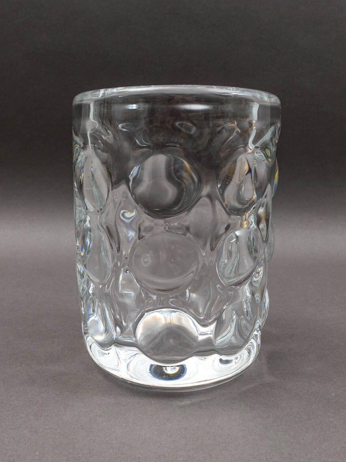 Orrefors Scandinavian Sven Palmqvist Vintage Bubble Polka Dot Art Glass Vase