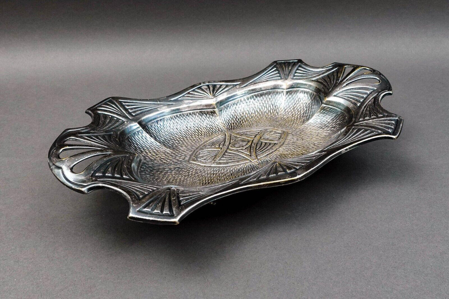 Fabr Wolska Pod Warszawa Poland Antique Silver Plate Serving Bowl Dish Tray
